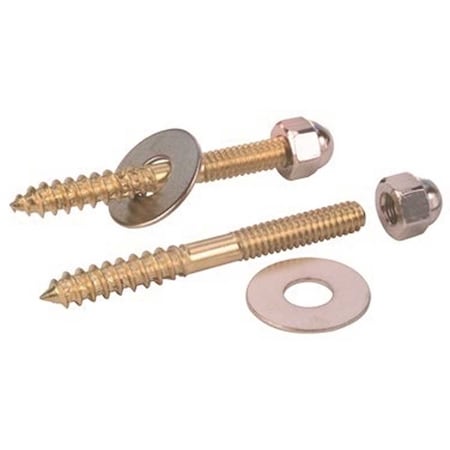 Proplus Closet Screws 1/4 x 3-1/2 Brass Plated, 2PK 192024